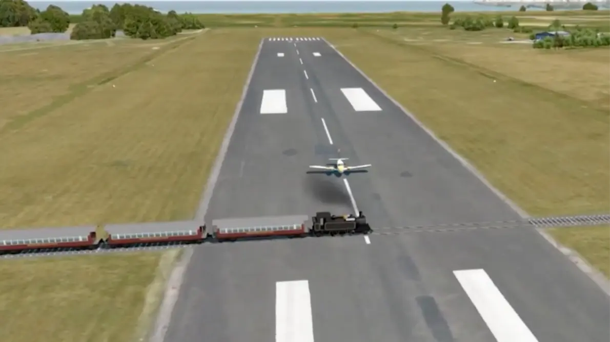 Tuyến đường sắt độc đáo, cắt ngang đường băng ở New Zealand